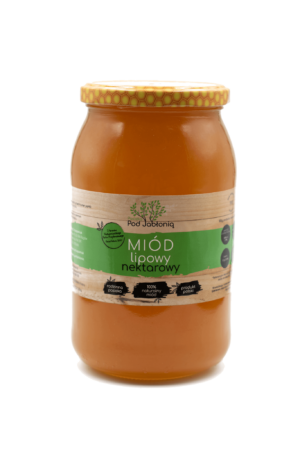 Miód lipowy Pasieka pod Jabłonią w szklanym słoiku