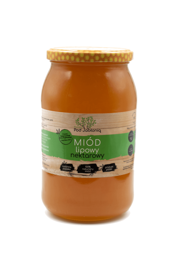 Miód lipowy Pasieka pod Jabłonią w szklanym słoiku