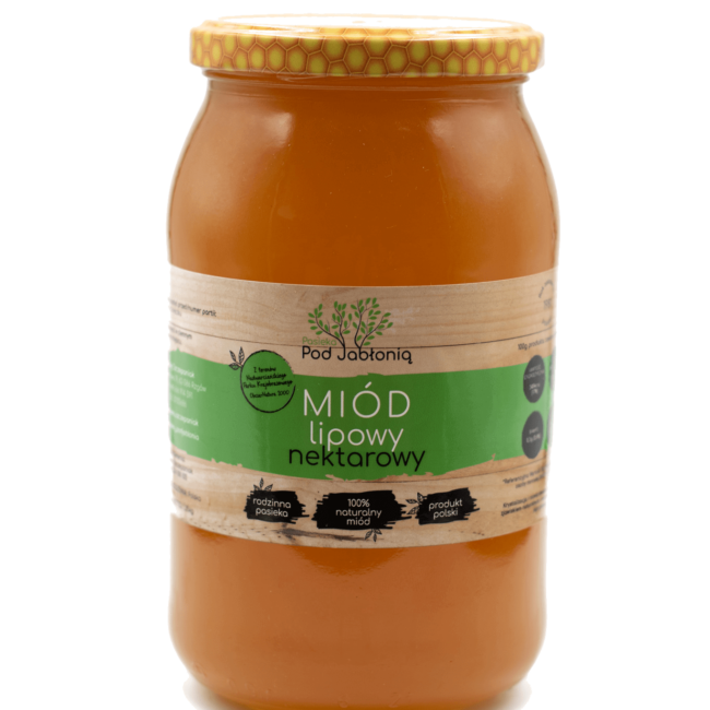 Miód lipowy Pasieka pod Jabłonią w szklanym słoiku