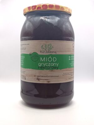 Miód gryczany Pasieka pod Jabłonią w szklanym słoiku