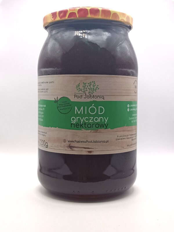 1735403815426 Miód gryczany Pasieka pod Jabłonią w szklanym słoiku